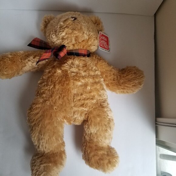 Gund Teddy Bear with Tag 17" Plush "My Name is Plaid" Soft Tan - Picture 12 of 12